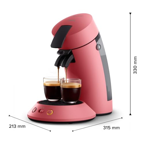 Senseo CSA210/35 : machine à café à dosettes rouge tendre, 1 ou 2 tasses