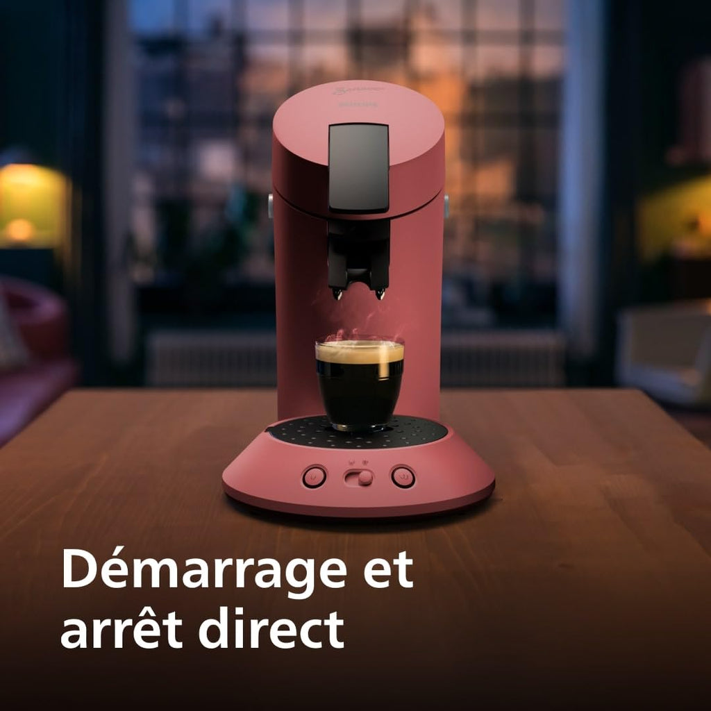 Senseo CSA210/35 : machine à café à dosettes rouge tendre, 1 ou 2 tasses