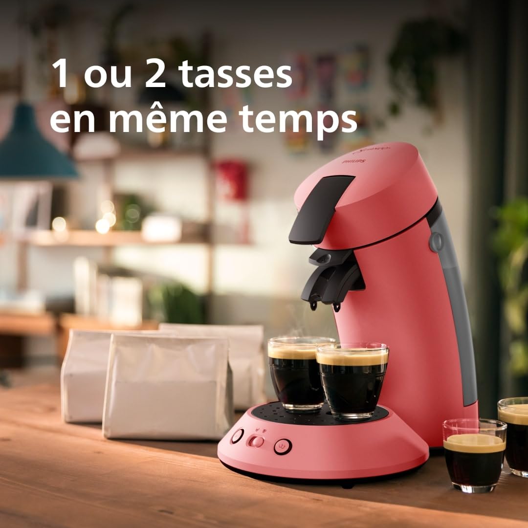 Senseo CSA210/35 : machine à café à dosettes rouge tendre, 1 ou 2 tasses