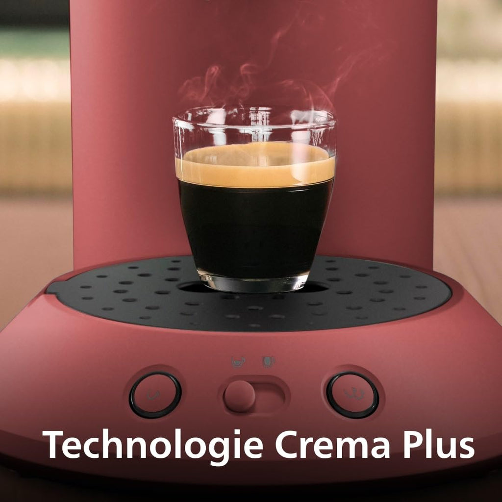 Senseo CSA210/35 : machine à café à dosettes rouge tendre, 1 ou 2 tasses