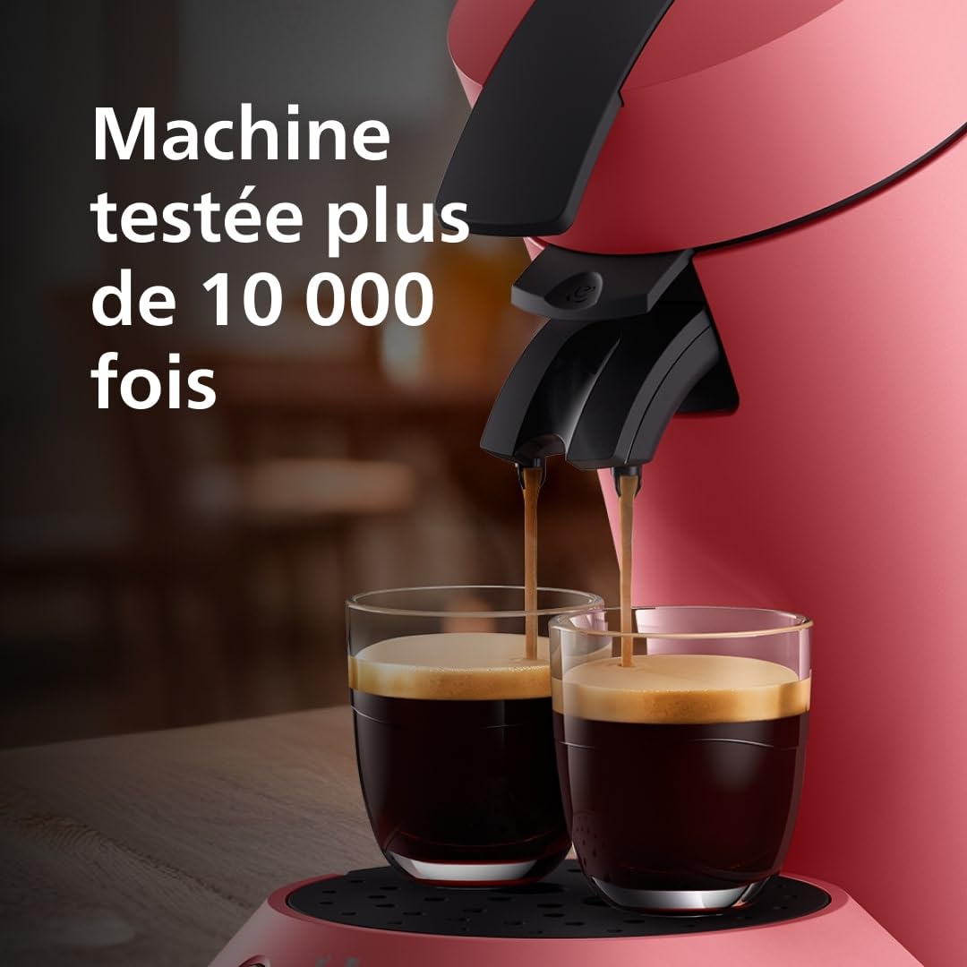 Senseo CSA210/35 : machine à café à dosettes rouge tendre, 1 ou 2 tasses