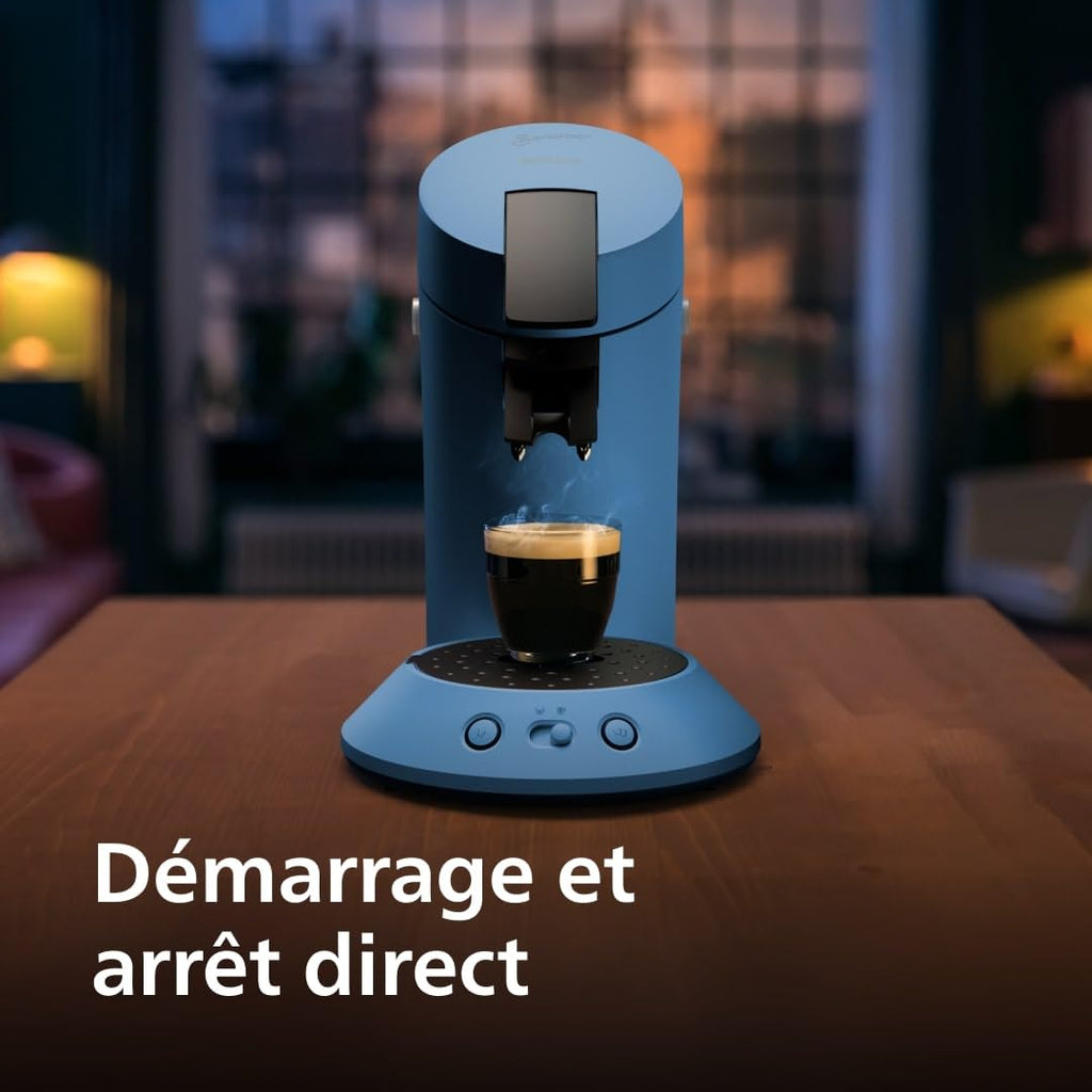 Cafetière Senseo à dosettes bleu paon CSA210/00 – sélecteur d'intensité