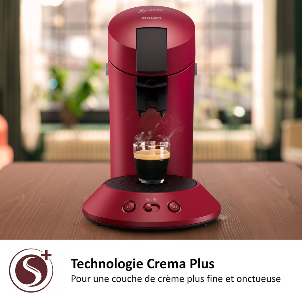 Cafetière à dosettes Senseo rouge (CSA210/91) – crème fine et intense