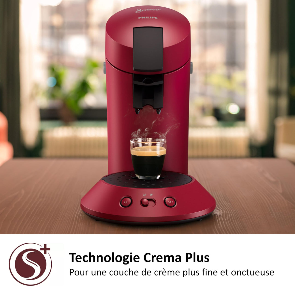 Cafetière à dosettes Senseo rouge (CSA210/91) – crème fine et intense