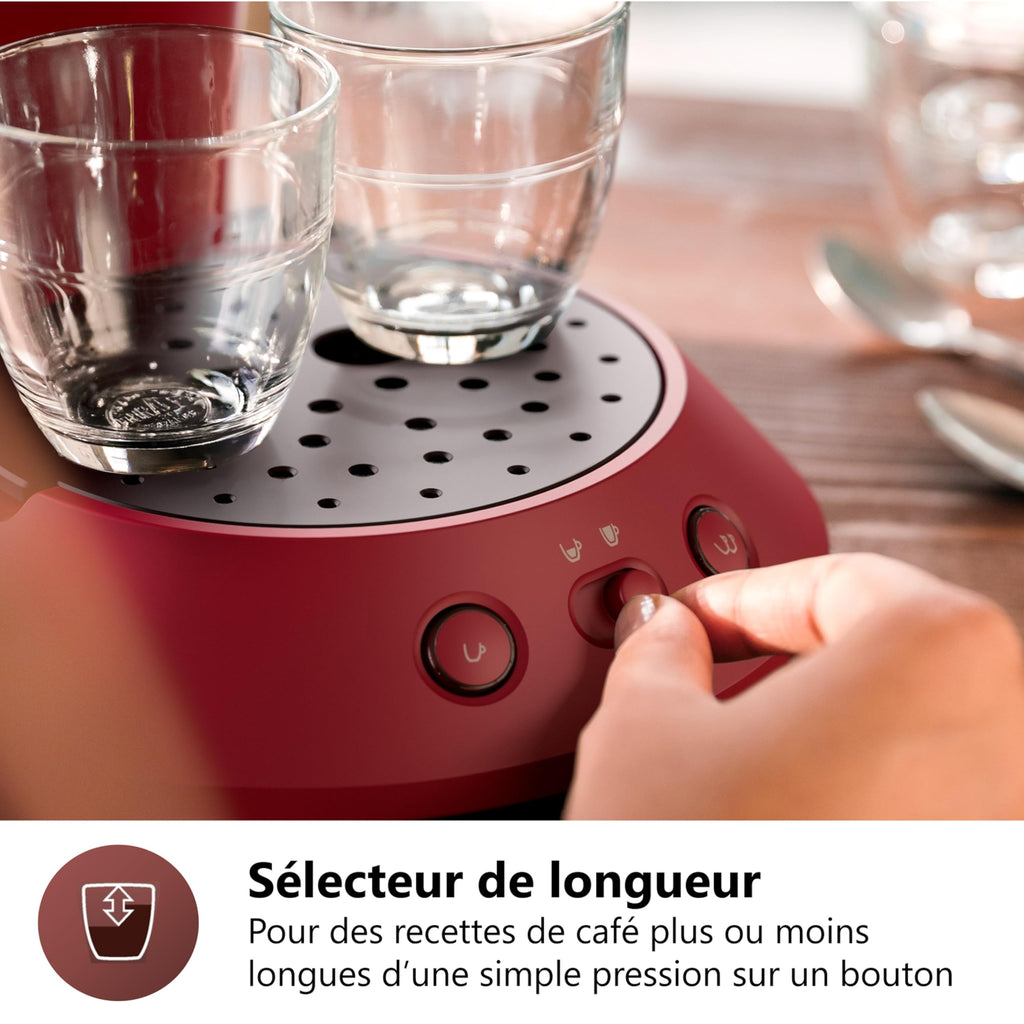 Cafetière à dosettes Senseo rouge (CSA210/91) – crème fine et intense